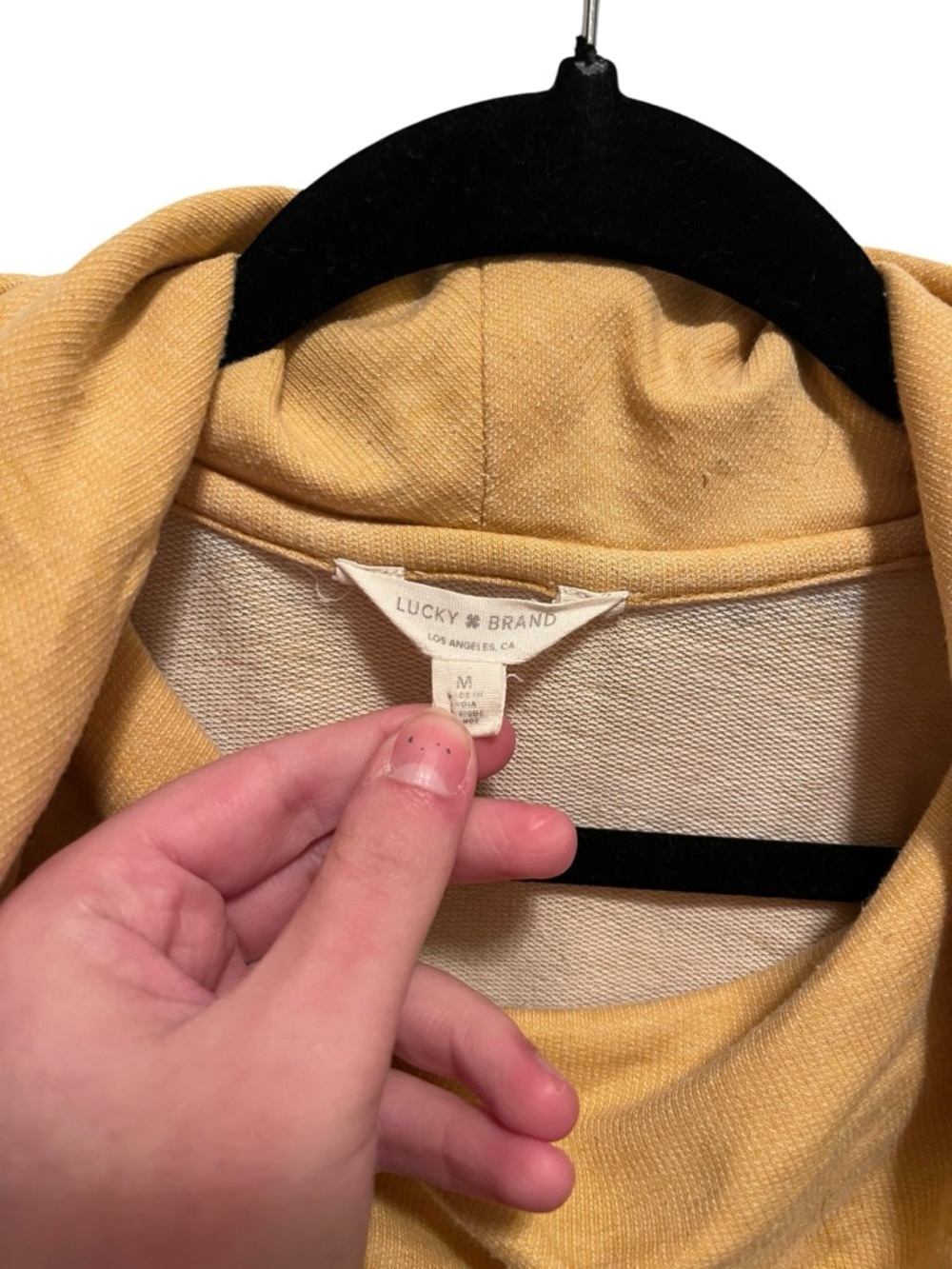 Lucky Brand Mustard Cowl Neck Pullover Faded Style Womens Size Medium - Picture 4 of 7